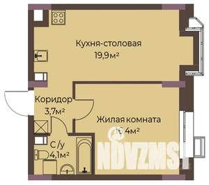 1-к квартира, вторичка, 44м2, 4/12 этаж