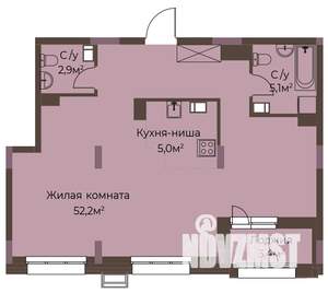 1-к квартира, вторичка, 67м2, 10/12 этаж