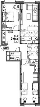 2-к квартира, вторичка, 70м2, 5/24 этаж