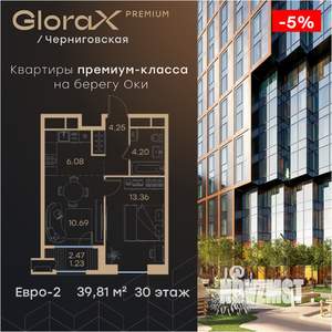 1-к квартира, вторичка, 40м2, 30/32 этаж