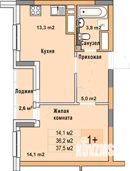 1-к квартира, вторичка, 38м2, 20/25 этаж