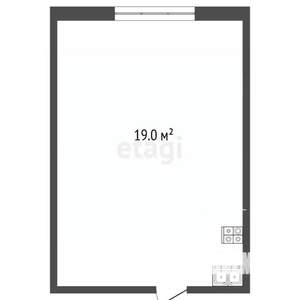 Студия квартира, вторичка, 19м2, 4/4 этаж
