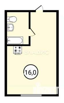 2-к квартира, вторичка, 24м2, 1/5 этаж