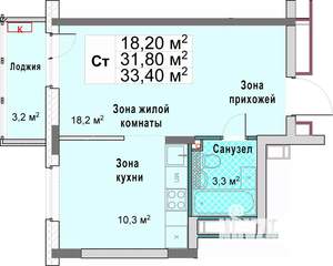 Студия квартира, вторичка, 33м2, 7/12 этаж