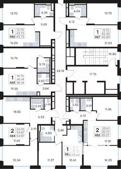 2-к квартира, вторичка, 55м2, 4/13 этаж