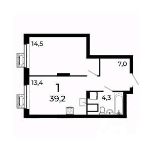 1-к квартира, вторичка, 39м2, 6/19 этаж