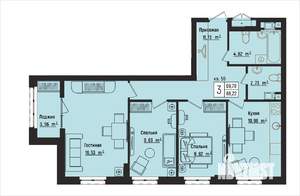 3-к квартира, вторичка, 70м2, 8/15 этаж