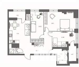 3-к квартира, вторичка, 85м2, 15/17 этаж