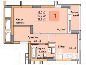 1-к квартира, вторичка, 39м2, 10/25 этаж