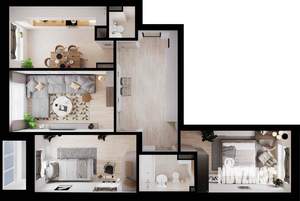 3-к квартира, сданный дом, 79м2, 2/4 этаж