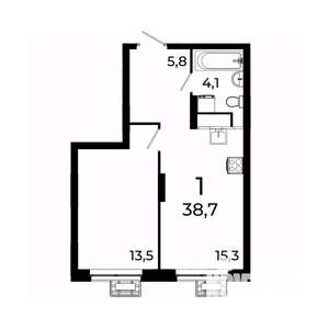 1-к квартира, вторичка, 39м2, 9/19 этаж