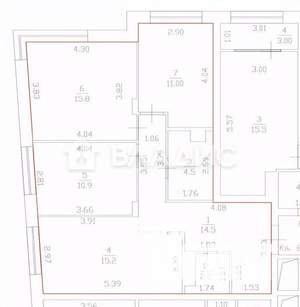 3-к квартира, вторичка, 74м2, 7/8 этаж