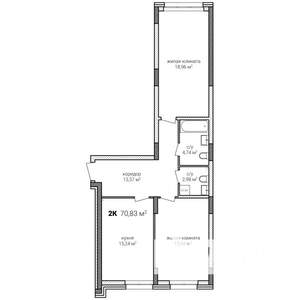 3-к квартира, строящийся дом, 71м2, 1/15 этаж
