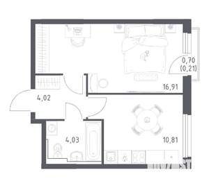 1-к квартира, вторичка, 36м2, 9/21 этаж