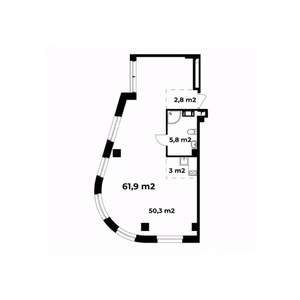 1-к квартира, вторичка, 62м2, 4/6 этаж