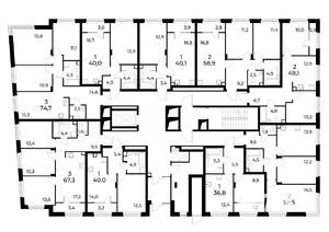 1-к квартира, сданный дом, 40м2, 1/8 этаж