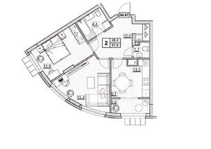 2-к квартира, вторичка, 58м2, 11/24 этаж