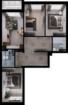 3-к квартира, сданный дом, 79м2, 1/4 этаж