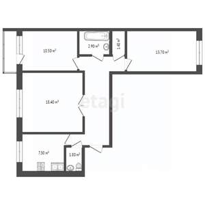 3-к квартира, вторичка, 68м2, 6/9 этаж