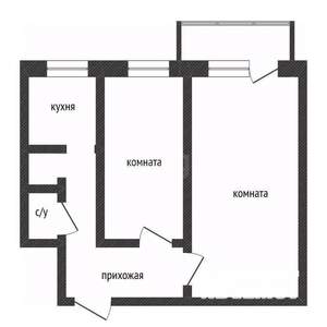 2-к квартира, вторичка, 38м2, 5/5 этаж