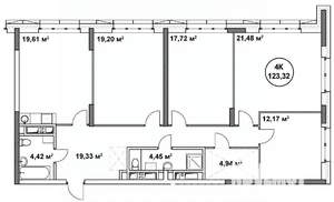 4-к квартира, строящийся дом, 123м2, 22/22 этаж