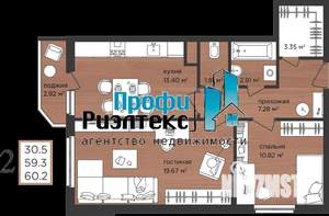 2-к квартира, вторичка, 60м2, 14/16 этаж