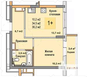 1-к квартира, вторичка, 36м2, 8/25 этаж