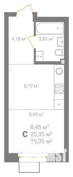Студия квартира, вторичка, 25м2, 2/18 этаж