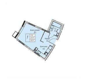 Студия квартира, строящийся дом, 31м2, 7/25 этаж