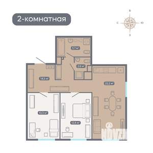 2-к квартира, вторичка, 71м2, 8/18 этаж