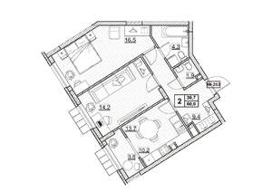 2-к квартира, вторичка, 60м2, 7/24 этаж