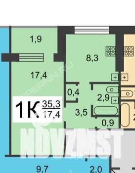 1-к квартира, вторичка, 34м2, 1/10 этаж