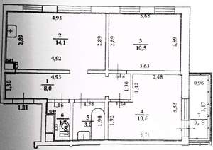 2-к квартира, вторичка, 51м2, 10/10 этаж