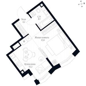 Студия квартира, вторичка, 34м2, 3/20 этаж
