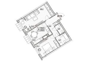 2-к квартира, вторичка, 60м2, 17/24 этаж