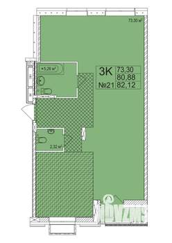 3-к квартира, вторичка, 82м2, 2/7 этаж
