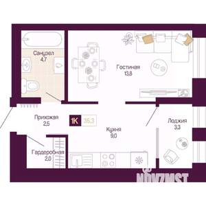 Студия квартира, вторичка, 34м2, 3/12 этаж