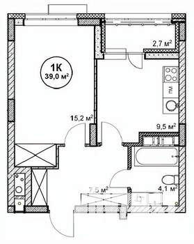 1-к квартира, вторичка, 39м2, 10/14 этаж