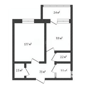 1-к квартира, вторичка, 46м2, 7/10 этаж