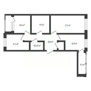 4-к квартира, строящийся дом, 82м2, 12/18 этаж