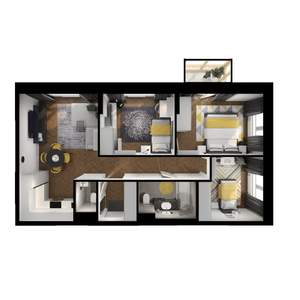 3-к квартира, вторичка, 69м2, 3/25 этаж
