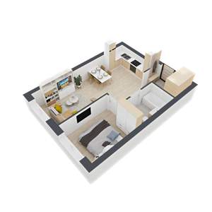 1-к квартира, вторичка, 47м2, 12/24 этаж