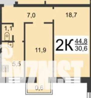 2-к квартира, вторичка, 45м2, 3/3 этаж