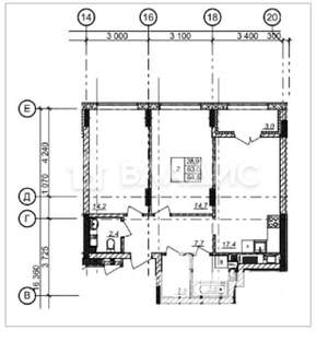 2-к квартира, вторичка, 65м2, 2/19 этаж