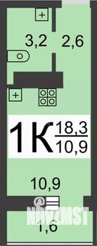 Студия квартира, вторичка, 18м2, 6/17 этаж