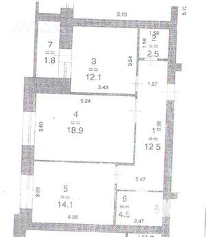 2-к квартира, вторичка, 66м2, 8/9 этаж