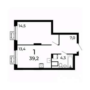 1-к квартира, вторичка, 39м2, 3/19 этаж