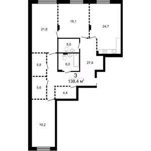 3-к квартира, вторичка, 138м2, 1/9 этаж