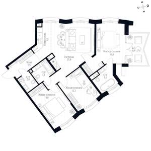 4-к квартира, вторичка, 95м2, 2/20 этаж