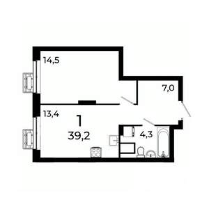 1-к квартира, вторичка, 39м2, 16/19 этаж